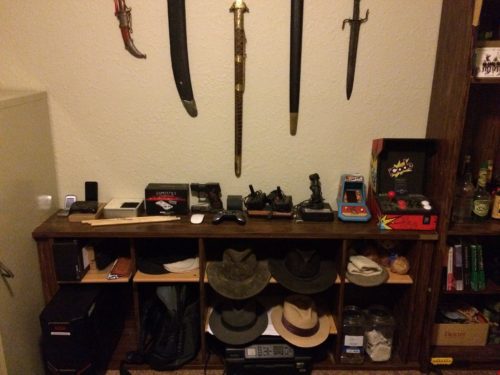 The Video Game history thing, swords, and my hats have a home again. :-)